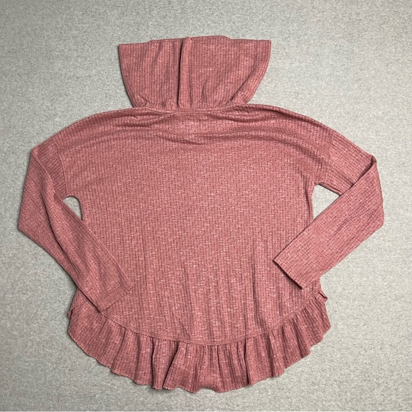 Anthropologie Maeve Top Womens XS Solid Red Cowl Neck Peplum - Picture 12 of 12